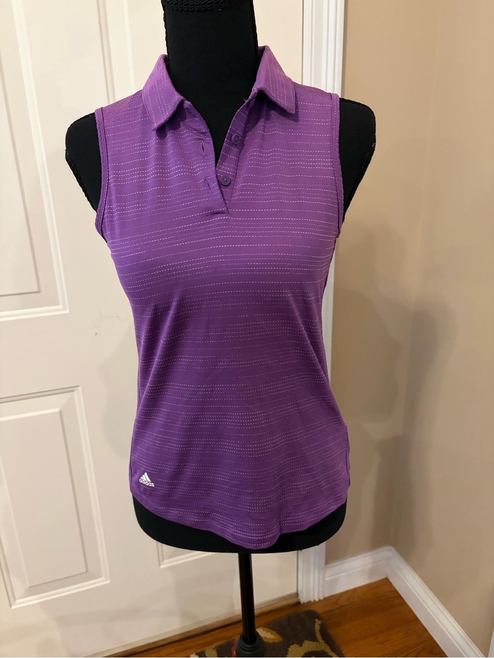 adidas Purple Sleeveless Polo Tank Top